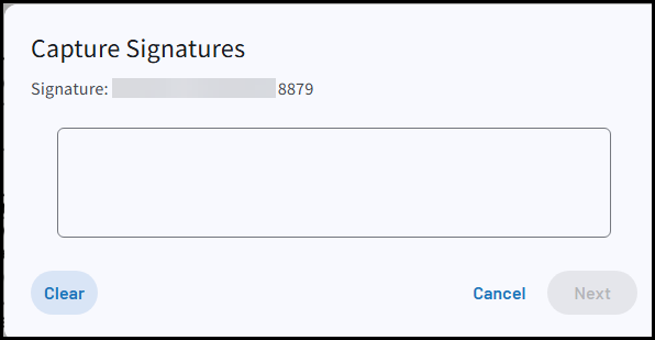 Capture signatures window.